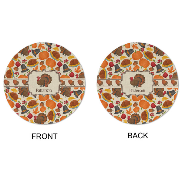 Traditional Thanksgiving Round Linen Placemats - APPROVAL (double sided)