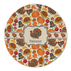 Traditional Thanksgiving Round Linen Placemat - Single Sided (Personalized)