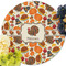 Traditional Thanksgiving Round Linen Placemats - Front (w flowers)