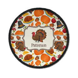 Traditional Thanksgiving Iron On Round Patch w/ Name or Text