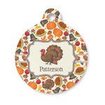 Traditional Thanksgiving Round Pet ID Tag (Personalized)