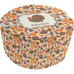 Traditional Thanksgiving Round Pouf Ottoman (Personalized)