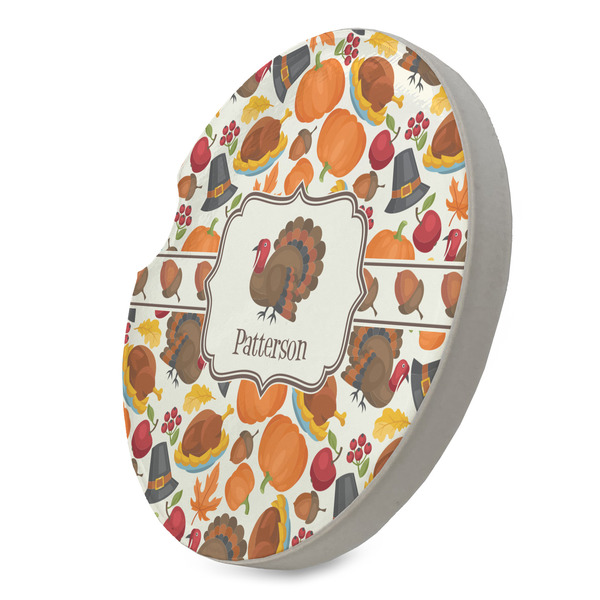 Traditional Thanksgiving Sandstone Car Coaster - STANDING ANGLE
