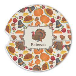 Traditional Thanksgiving Sandstone Car Coaster - Single (Personalized)