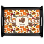 Traditional Thanksgiving Black Wooden Tray - Large (Personalized)