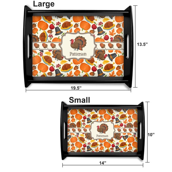 Traditional Thanksgiving Serving Tray Black Sizes
