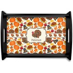 Traditional Thanksgiving Black Wooden Tray - Small (Personalized)