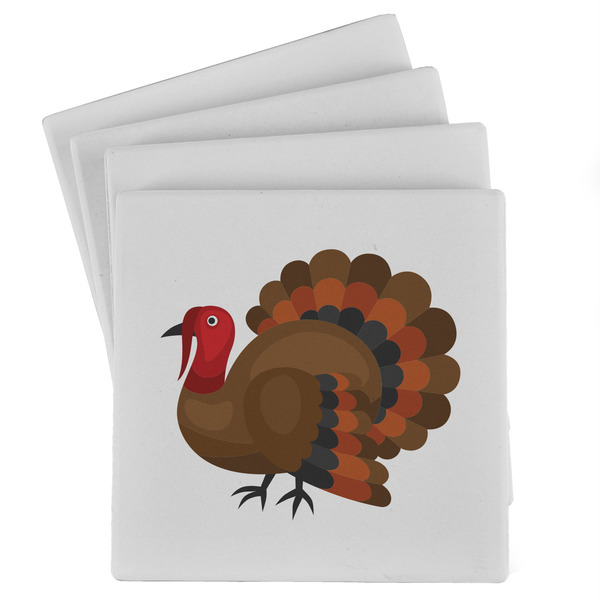 Custom Traditional Thanksgiving Absorbent Stone Coasters - Set of 4
