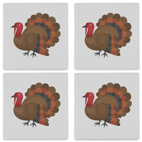 Traditional Thanksgiving Set of 4 Sandstone Coasters - See All 4 View