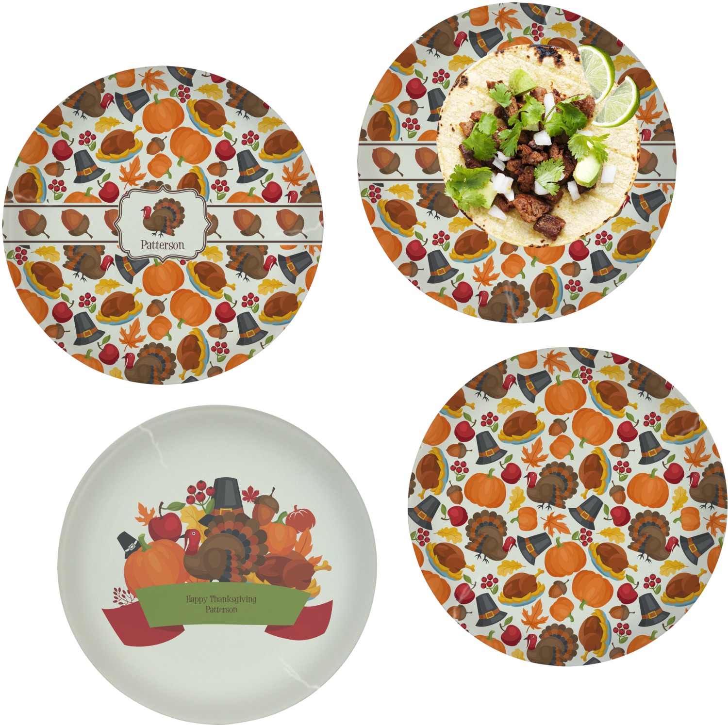 Traditional Thanksgiving Dinner Plate (Personalized) YouCustomizeIt