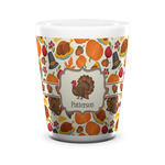 Traditional Thanksgiving Ceramic Shot Glass - 1.5 oz - White - Single (Personalized)