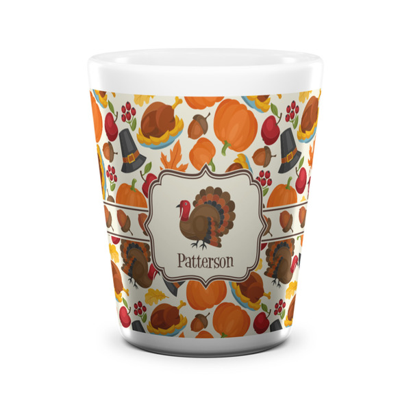 Traditional Thanksgiving Shot Glass - White - FRONT