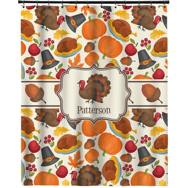 Custom Traditional Thanksgiving Extra Long Shower Curtain - 70"x84" (Personalized)