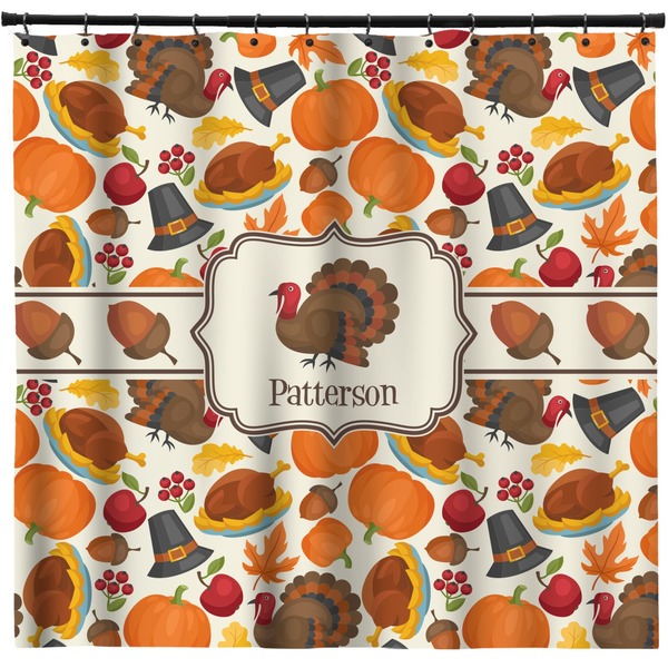 Custom Traditional Thanksgiving Shower Curtain (Personalized)
