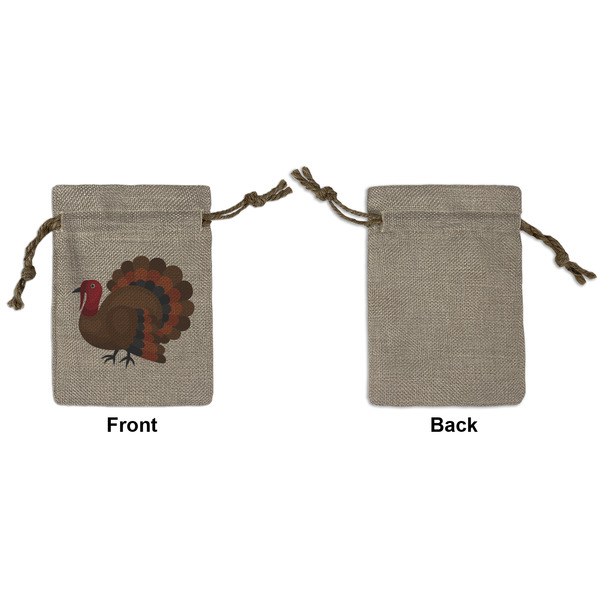 Traditional Thanksgiving Small Burlap Gift Bag - Front Approval