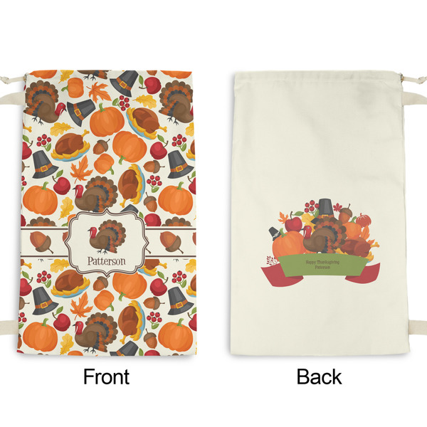 Traditional Thanksgiving Small Laundry Bag - Front & Back View