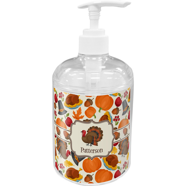 Custom Traditional Thanksgiving Acrylic Soap & Lotion Bottle (Personalized)