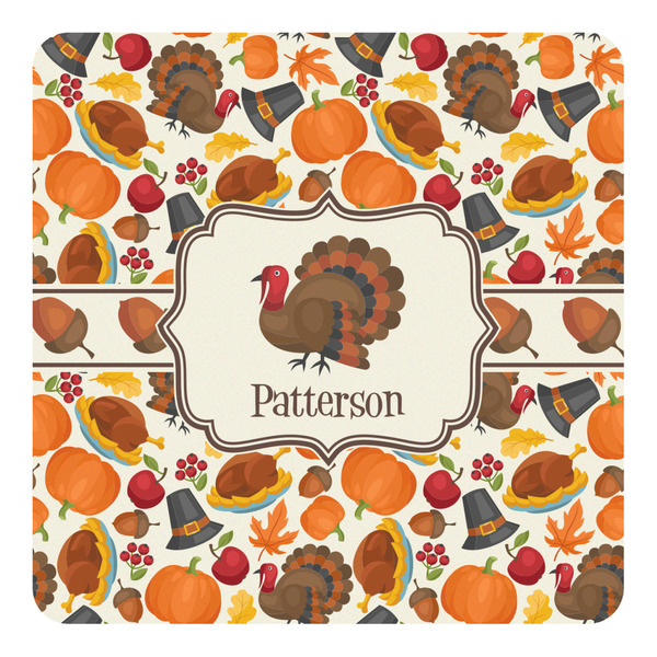 Custom Traditional Thanksgiving Square Decal - Large (Personalized)