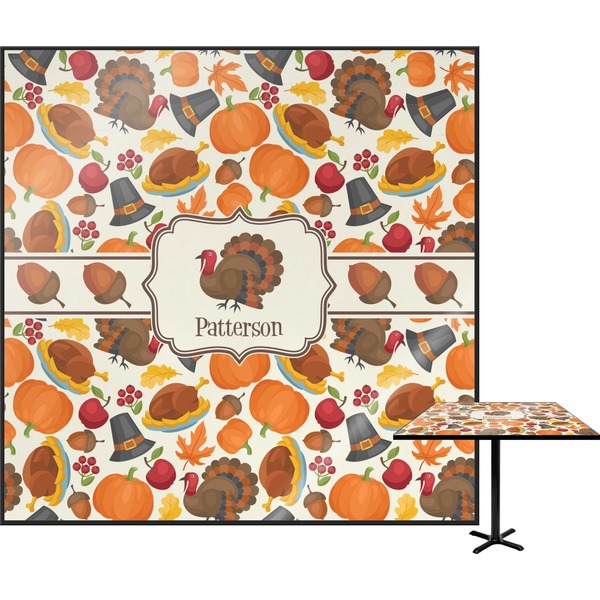 Custom Traditional Thanksgiving Square Table Top (Personalized)