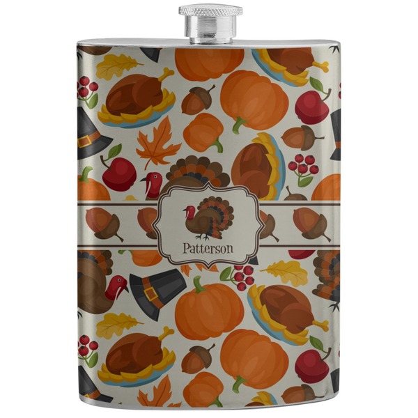 Custom Traditional Thanksgiving Stainless Steel Flask (Personalized)