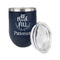 Traditional Thanksgiving Stainless Wine Tumblers - Navy - Single Sided - Alt View