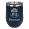 Traditional Thanksgiving Stainless Wine Tumblers - Navy - Single Sided - Front