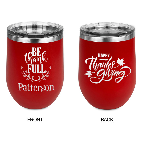 Traditional Thanksgiving Stainless Wine Tumblers - Red - Double Sided - Approval