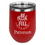 Traditional Thanksgiving Stemless Stainless Steel Wine Tumbler - Red - Single Sided (Personalized)