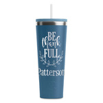 Traditional Thanksgiving RTIC Everyday Tumbler with Straw - 28oz - Steel Blue - Single-Sided (Personalized)