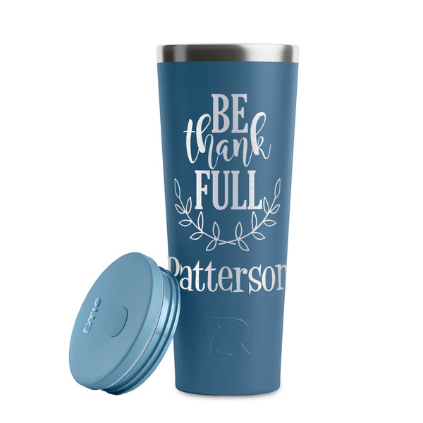 Traditional Thanksgiving Steel Blue RTIC Everyday Tumbler - 28 oz. - Lid Off