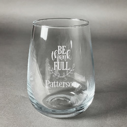 Traditional Thanksgiving Stemless Wine Glass - Engraved (Personalized)