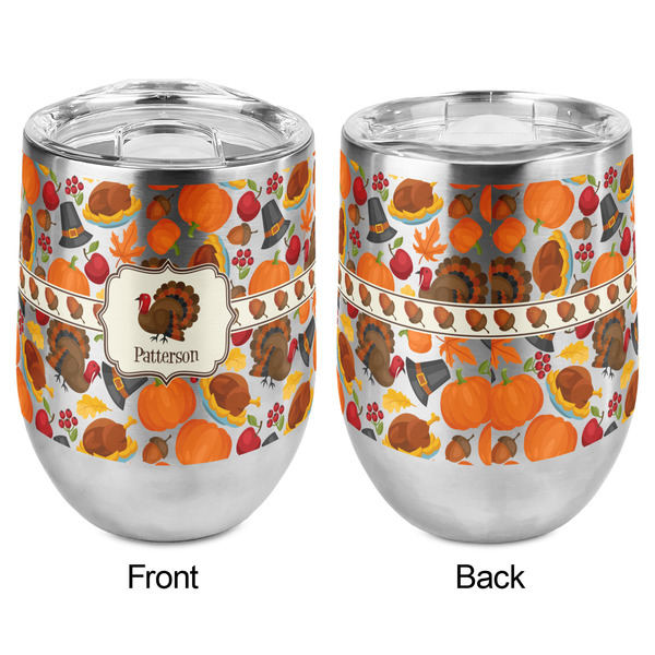Traditional Thanksgiving Stemless Wine Tumbler - Full Print - Approval