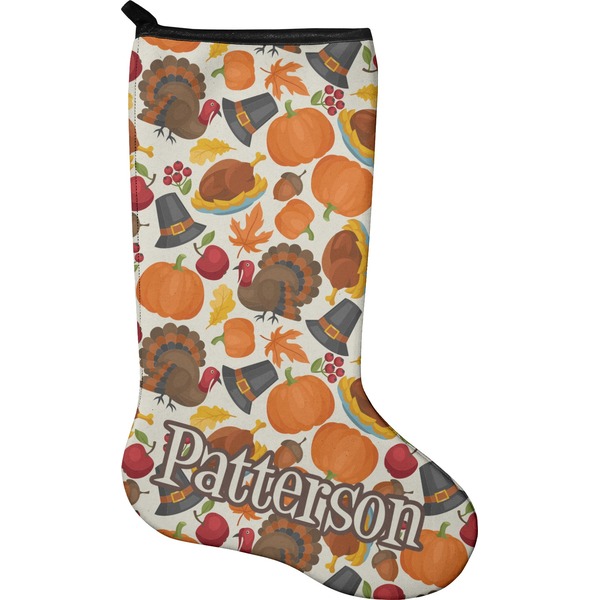 Custom Traditional Thanksgiving Holiday Stocking - Single-Sided - Neoprene (Personalized)