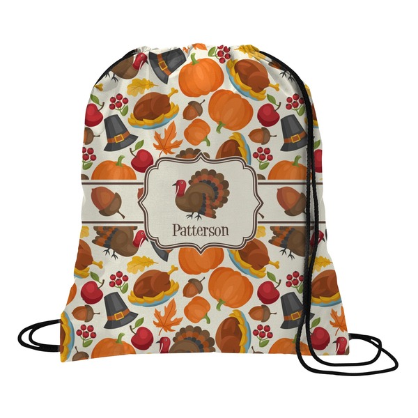 Custom Traditional Thanksgiving Drawstring Backpack (Personalized)