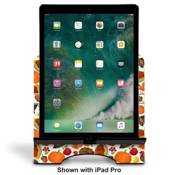 Traditional Thanksgiving Stylized Tablet Stand - Front with ipad