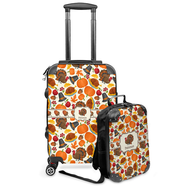 Custom Traditional Thanksgiving Kids 2-Piece Luggage Set - Suitcase & Backpack (Personalized)