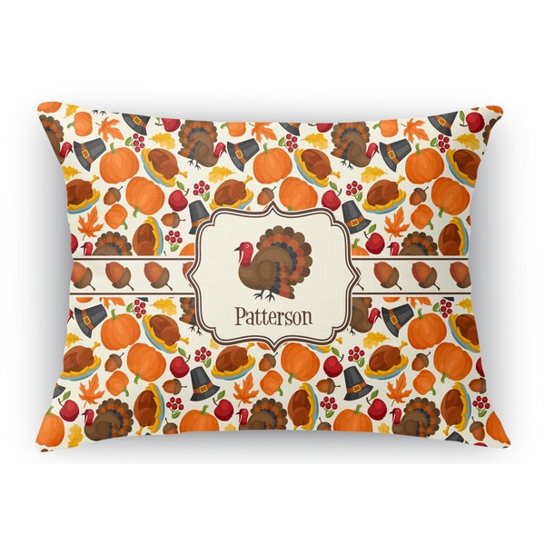 Custom Traditional Thanksgiving Rectangular Throw Pillow Case - 12"x18" (Personalized)