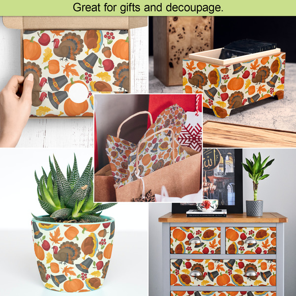 Traditional Thanksgiving Tissue Paper - In Use Collage