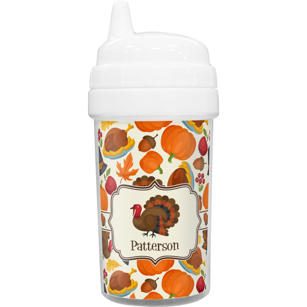 Custom Traditional Thanksgiving Toddler Sippy Cup (Personalized)