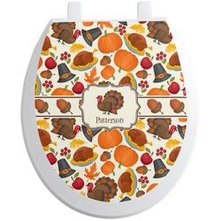 Traditional Thanksgiving Toilet Seat Decal - Round (Personalized)