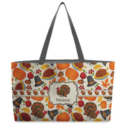 Traditional Thanksgiving Beach Totes Bag - w/ Black Handles (Personalized)