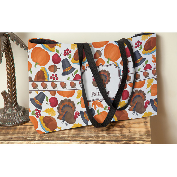 Traditional Thanksgiving Tote w/Black Handles - Lifestyle View