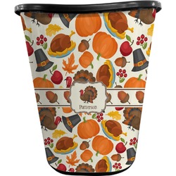 Traditional Thanksgiving Waste Basket - Single Sided (Black) (Personalized)