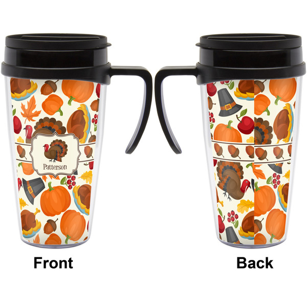 Traditional Thanksgiving Travel Mug with Black Handle - Approval