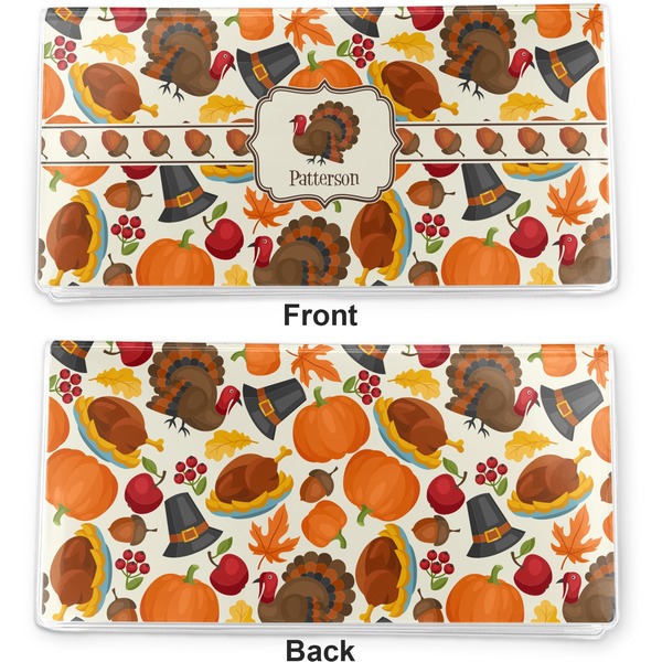 Traditional Thanksgiving Vinyl Check Book Cover - Front and Back