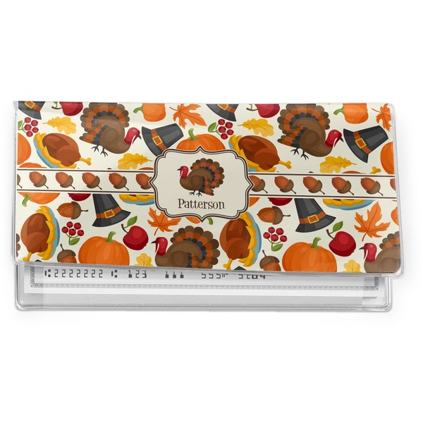 Custom Traditional Thanksgiving Vinyl Checkbook Cover (Personalized)