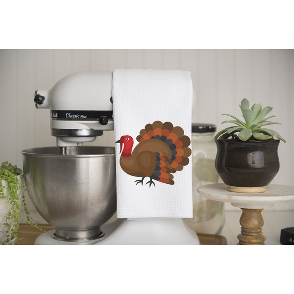 Traditional Thanksgiving Waffle Weave Towel - Lifestyle - Partial Print