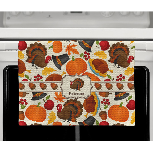 Traditional Thanksgiving Waffle Weave Towel - Full Color Print - Lifestyle2 Image