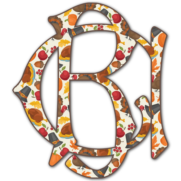 Custom Traditional Thanksgiving Monogram Decal - Small (Personalized)