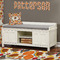 Traditional Thanksgiving Wall Name Decal Above Storage bench